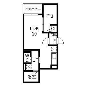 1LDK 間取り図