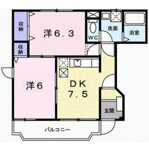 2DK 間取り図