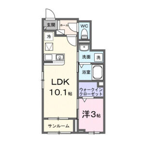 1LDK 間取り図