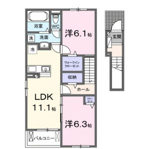 2LDK 間取り図