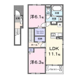 2LDK 間取り図