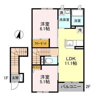 2LDK 間取り図