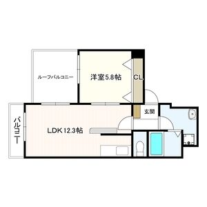 1LDK 間取り図