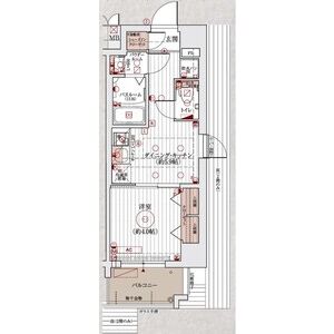 1DK 間取り図