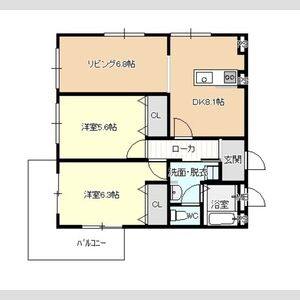 2LDK 間取り図