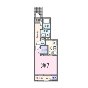 1K 間取り図