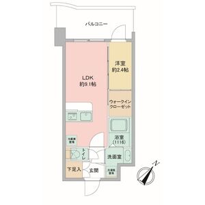 1LDK 間取り図