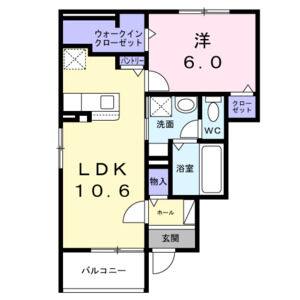 1LDK 間取り図