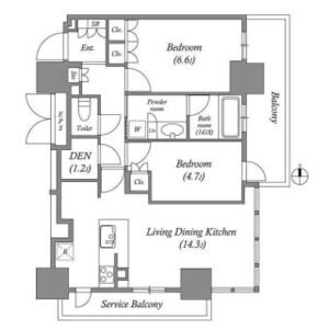2LDK 間取り図