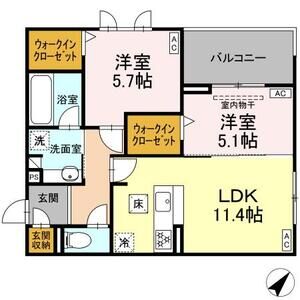 2LDK 間取り図
