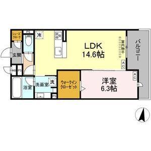 1LDK 間取り図
