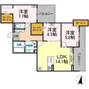 3LDK 間取り図