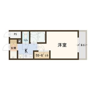 1K 間取り図