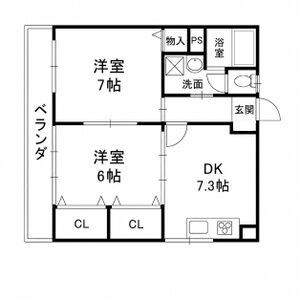 2DK 間取り図