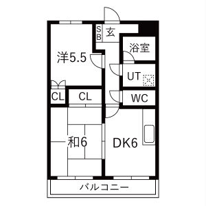 2DK 間取り図