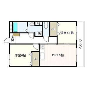 2DK 間取り図