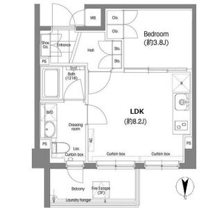 1LDK 間取り図