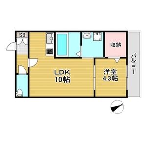 1LDK 間取り図
