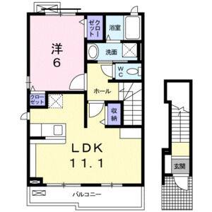 1LDK 間取り図
