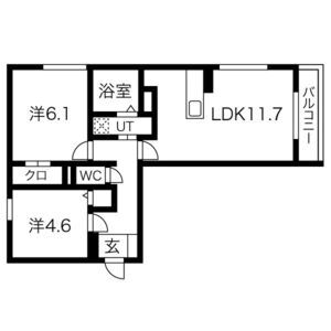 2LDK 間取り図