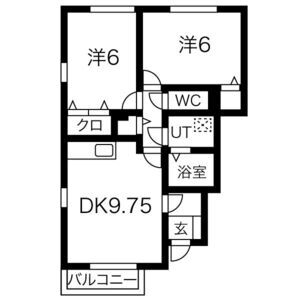 2DK 間取り図