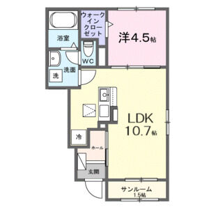 1LDK 間取り図
