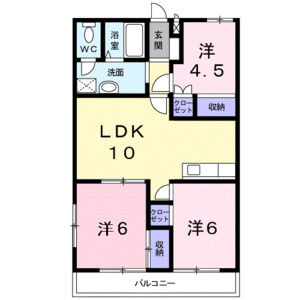 3DK 間取り図