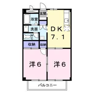 2DK 間取り図