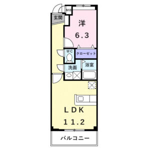 1LDK 間取り図