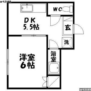 1DK 間取り図