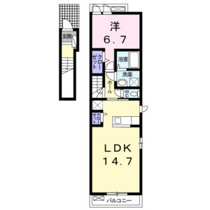 1LDK 間取り図