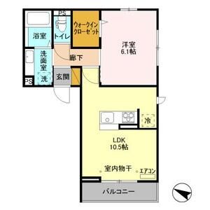 1LDK 間取り図