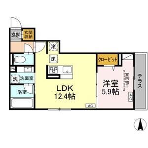 1LDK 間取り図