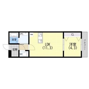 1LDK 間取り図