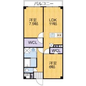 2LDK 間取り図