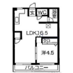 1LDK 間取り図
