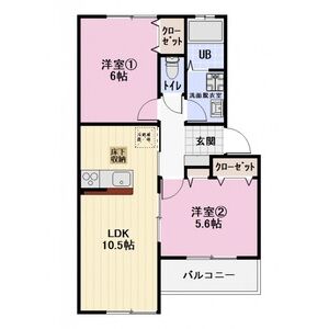 2LDK 間取り図