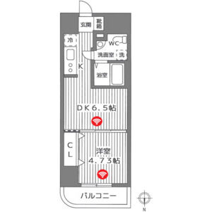 1DK 間取り図