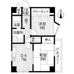2DK 間取り図