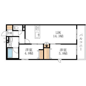 2LDK 間取り図