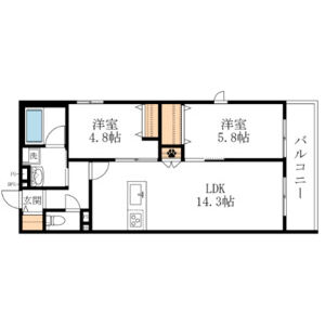 2LDK 間取り図