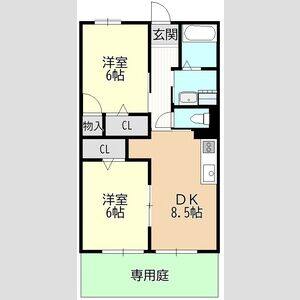 2DK 間取り図