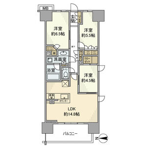 3LDK 間取り図
