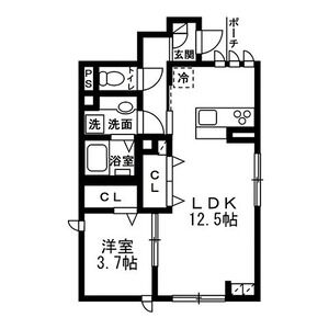 1LDK 間取り図