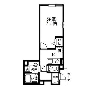1K 間取り図