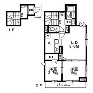 2LDK 間取り図