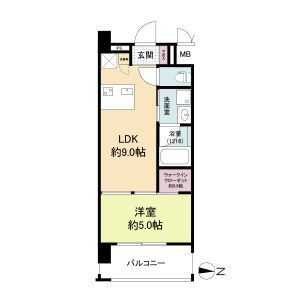 1LDK 間取り図