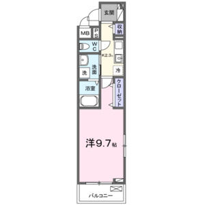 1K 間取り図