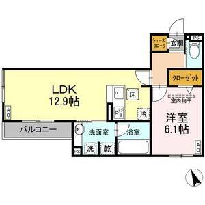 1LDK 間取り図