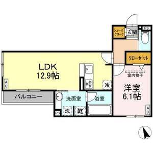 1LDK 間取り図